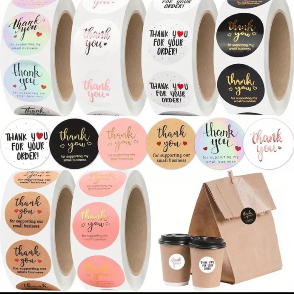 *Buy Now* 500 Thank You Stickers Roll - Choice of 1